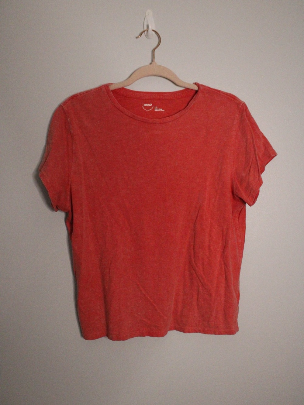 aerie Washed Coral Crewneck Tee